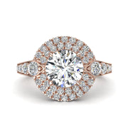Bague diamant naturel rond 1.60 carat or rose Arianna